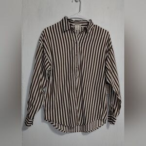 Passport Women's Chocolate and White Striped Shirt